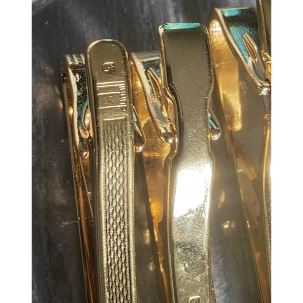Dunhill Vintage Gold Plated Tie Bar Clips BUNDLE OF 3